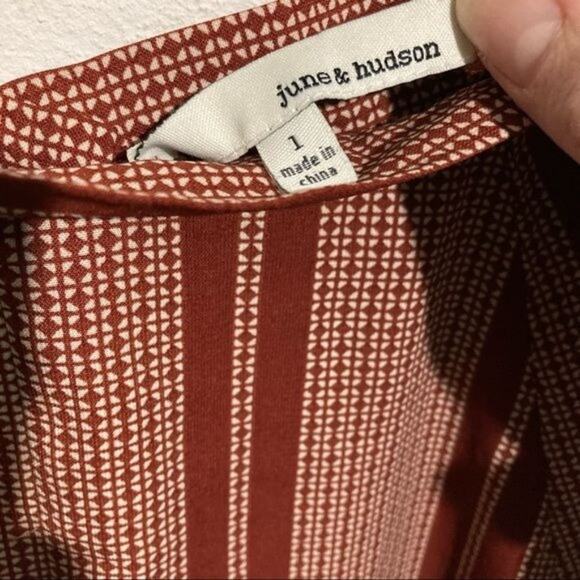 June & Hudson Striped Button Front Midi Skirt - Size L - Picture 5 of 7